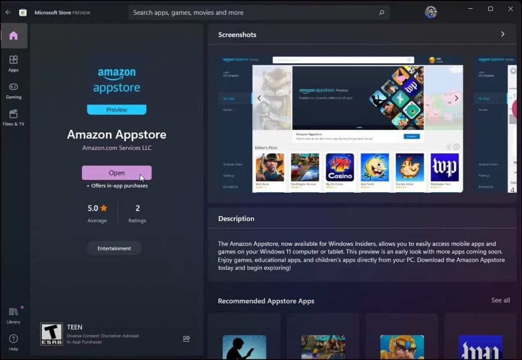 How to Enable Amazon Store for Windows 11
